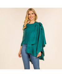 TRUEDAMES - Elegant Solid Drape Wrap Poncho - Lyst
