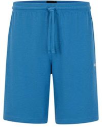 BOSS - Cotton-blend Pajama Shorts With Embroidered Logo - Lyst
