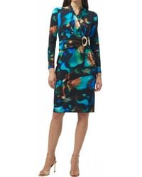 Joseph Ribkoff - Abstract Print Faux Wrap Long Sleeves Dress - Lyst