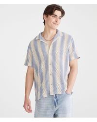 Aéropostale - Short Sleeve Crocheted Stripe Shirt - Lyst
