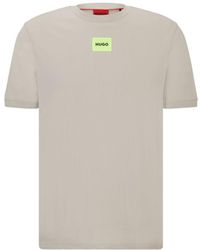 HUGO - Cotton-jersey T-shirt With Logo Label - Lyst