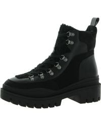 Vionic - Jaxen Leather Faux Fur Combat & Lace-up Boots - Lyst