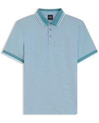 BOSS - Oxford-Cotton-Piqué Polo Shirt With Logo Detail - Lyst