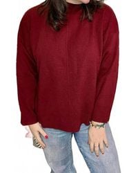 Blu Pepper - Solid Mock Neck Seam Front Knit Sweater - Lyst