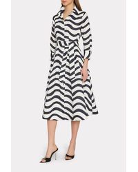 MILLY - Lexi Printed Midi Dress - Lyst