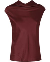 Alberta Ferretti - Cowl Neck Viscose Top - Lyst