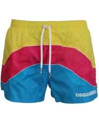 DSquared² - Dsqua2 Logo Print Men Beachwear Shorts Swimwear - Lyst