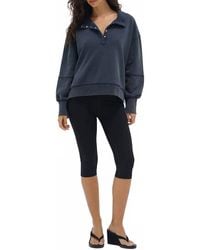 LNA - Hallie Snap Collar Pullover Sweatshirt - Lyst