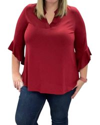 Honeyme - Ruffle Sleeve Gabby Tunic Top - Lyst