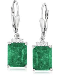 Silver Emerald Earrings for Women - Up to 74% off | Lyst