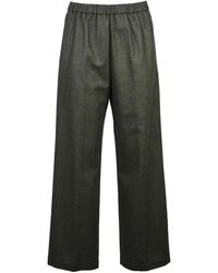 Aspesi - Wide-Leg Trousers With Elastic Waistband And Comfortable Fit - Lyst