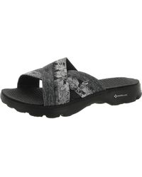 Skechers - Fiji Criss Cross Printed Slide Sandals - Lyst