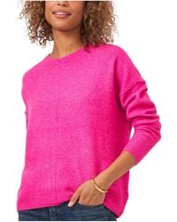 Vince Camuto - Plus Ribbed Trim Knit Crewneck Sweater - Lyst