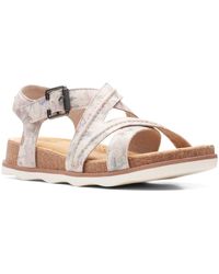 Clarks - Brynn Ave Faux Leather Open Toe Strappy Sandals - Lyst
