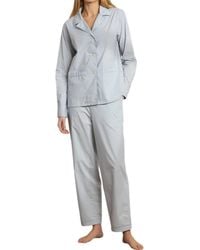 The Sleep Code - Organic Cotton Poplin Long Pajama Set - Lyst