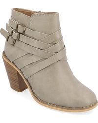 Journee Collection - Wide Width Strap Bootie - Lyst