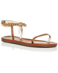 SCHUTZ SHOES - Celyna Leather Chain Flat Sandals - Lyst