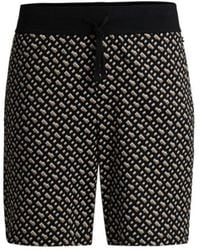 BOSS - Interlock-cotton Pajama Shorts With Monogram Pattern - Lyst