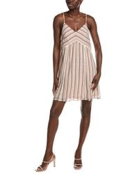 Marion - Lace Trim Stripe V-Neck Dress - Lyst