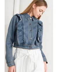 TRUEDAMES - French Femme Denim Crop Jacket - Lyst