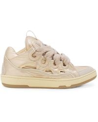 Lanvin - Glossy Low-Top Sneakers With Oversized Laces - Lyst