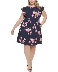Jessica Howard - Plus Knit Floral Fit & Flare Dress - Lyst