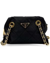 Prada - Re-Nylon Quilted Chain Shoulder Bag With Hardware - Lyst