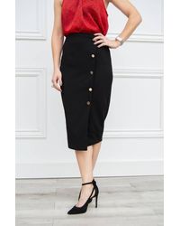 Bishop + Young - Button Front Pencil Skirt - Lyst