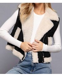 Active Basic - Faux Suede & Fur Zip Up Vest - Lyst