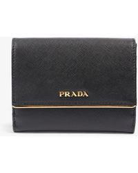 Prada - Compact Wallet Saffiano Leather - Lyst