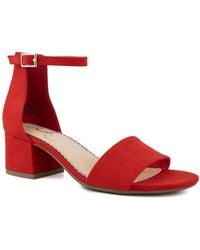 Sugar - Noelle Efk227 Sandals 9.5 Suede Block Heel Ankle Strap Gbnc639 - Lyst
