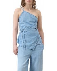 Closed - Denim Wrap Top - Lyst