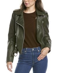 green biker jacket women