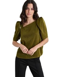 DKNY - Blouse Top Satin Puff Sleeve Pullover Fts1393 - Lyst