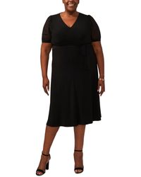 Msk - Plus Solid Polyester Midi Dress - Lyst