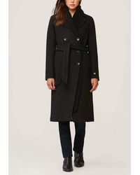 SOIA & KYO - Anya Long Wool Coat With Knit Collar - Lyst