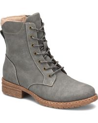 b.ø.c. - Claudia Faux Leather Heeled Combat & Lace-up Boots - Lyst