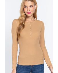 TRUEDAMES - Long Slv Henley Thermal Top - Lyst