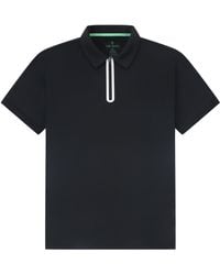 Tom Baine - Performance Stretch Zipper Closure Solid Short Sleeve Polo - Lyst
