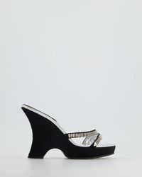 Dior - Vintage Silver And Diamante Cd Mules - Lyst