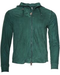 Kiton - Kired Olek 1 Solid Suede Hooded Zip-Up Light-Jacket - Lyst