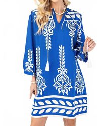 Gigio - Aztec Fringe Boho Mini Dress - Lyst