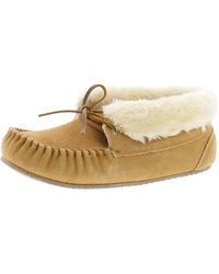 Minnetonka - Cabin Bootie Leather Slip On Moccasin Boots - Lyst