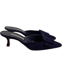Manolo Blahnik - Kitten Heel Mules - Lyst