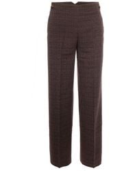 Liu Jo - Tartan Straight Classic Polyester-Blend Straight-Leg Pants - Lyst