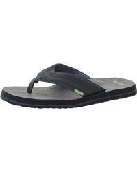 Sanuk - Slip On Open Toe Thong Sandals - Lyst