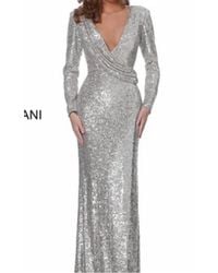 Jovani - Long Sleeve Sequin Fitted Evening Gown - Lyst