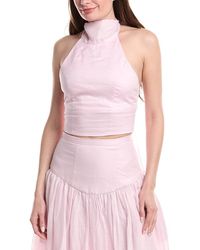 Bardot - Harlow Neck Tie Ramie Top - Lyst