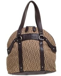 Aigner - /beige Signature Canvas And Leather Satchel - Lyst