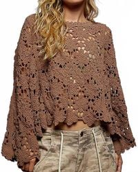 Pol - Crochet Knit Sweater Top - Lyst